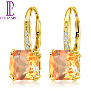 Yellow Citrine Dangle Drop Earrings for Women Gift 925 Sterling Silver Natural Gemstones