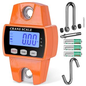 300kg Mini Crane Scale Lcd Digital Electronic Stainless Steel Hook Screw Hanging Weight Crane Scales Weighing Balance