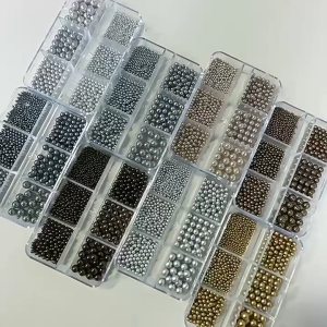 Nguồn cung cấp móng tay nghệ thuật Tròn Ngọc Trai nhân tạo hạt làm móng nghệ thuật để trang trí thời trang