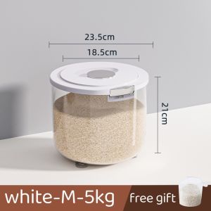 5/10/15KG Transparent Rice Box Storage Kitchen Container with High Culture Design Sealed Grains Quality Dispenser