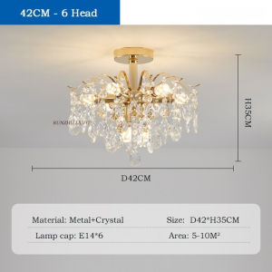 IGDL Luxury K9 Crystal LED chandelier light lamp crystal ceiling light chandelier dining lamp living room Gold 6/10/12/14 lights pendant light home lighting hanging lamp E14 bulb light source