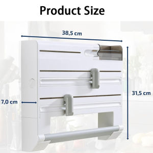 Cling Film Dispenser Kitchen Plastic Wrap Cutter Wall-Mount Kitchen Refrigerator Magnetic Tissue Holder