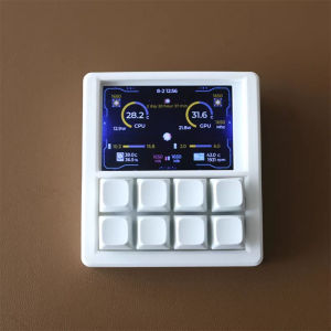 DIY Quick Keyboard Desktop Console Programmable 8 keys Macro pad with 3.5 inch LCD