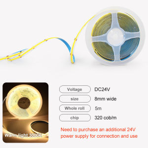 DC12V/24V COB LED Strip Lights Ultra-Bright Warm & Cool White Essential for Living Room & Store Decoration