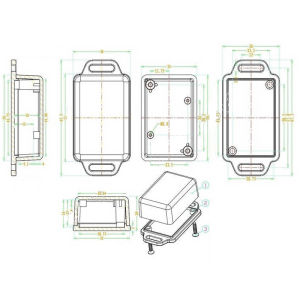 💞【Special price】💖Muya 51x36x20mm High Quality Power Junction Box Electric Vehicle Locator Plastic Wall Mounted Junction Box Electronics Enclosure