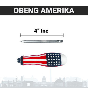 Obeng Bolak Balik Amerika 5inch Gagang Karet / 2in1 Obeng Bolak Balik