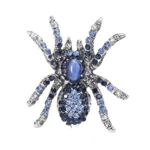 Beautiful Spiders Shaped Brooch Exquisite Spiders Brooch Pin Inlayed with Rhinestones Stylish Collar Pin Ornament