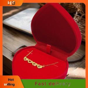 HB Velvet Heart Jewelry Box Soft Red Ring Necklace Packaging Case Elegant Love Gift Display Storage Organizer Romantic Proposal