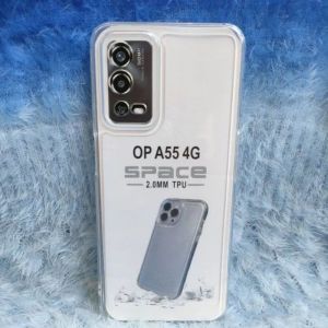Softcase Casing OPPO A55 4G Selikon Case Silikon Bening Transparan Pelindung Belakang HP + Camera