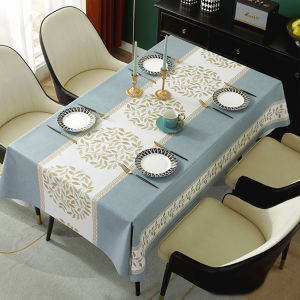 JINTAI ผ้าปูโต๊ะระดับไฮเอนด์ลายดอกไม้ย้อนยุคดูดีและใช้งานได้จริงกันน้ำและกันคราบทำความสะอาดง่ายผ้าปูโต๊ะในครัวเรือน