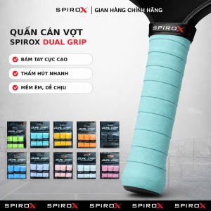 Quấn Cán Vợt Pickleball/Cầu Lông SpiroX Dual Grip Chính Hãng - Bám Chắc Hút Mồ Hôi Tăng Cường Kiểm Soát