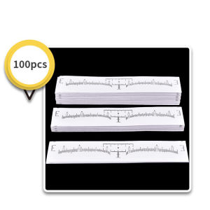 100PCS Disposable Eyebrow Ruler Sticker Adhesive Eyebrow Microblading Ruler Guide For Permanent Makeup