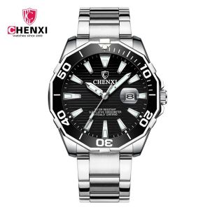 CHENXI Business Mens Watch Top Trend Fashion Quartz Watch For Men Stainless Steel Waterproof Luminous Chronograph Watches