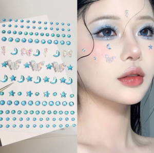 Butterfly Stereo Face Stickers Makeup Holiday Party Y2K Music Festival DIY Eyes Face Jewels Stickers Wedding Fake Tattoos Christmas Face Sticker