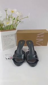 G7ZA2024 Summer New European and American Style Fish Mouth Open Toe Strap High Heel Sandals Shallow Mouth Backless Fashion Half Slippers 7/7