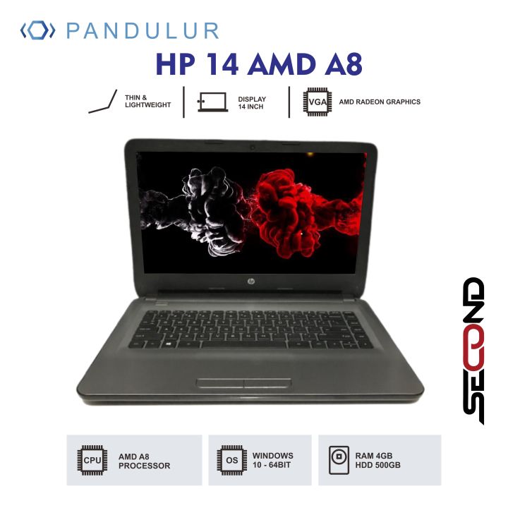 Laptop HP 14af118AU Silver AMD A8 4GB/500GB ALL SERIES Lazada Indonesia