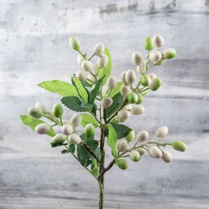 MIRELAE Realistic Design Olive Berry Branch Branch Style Mixed Leaves Christmas Green Plant Realistic Berry Accents Artificial Fruit Stem For Vase
