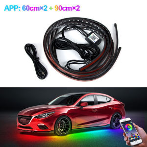 BABEDUO Car Flexible Underglow Strip Light LED Underbody Remote APP Control RGB Neon Lights Atmosphere Lamp for Auto Decoration