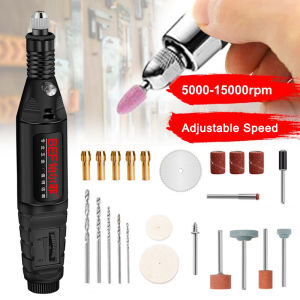 1 Set Mesin Gerinda Mini Elektrik 100V-240V Pengaturan Tanpa Langkah Kecepatan Electric Grinder Mengukir Alat set untuk Milling Polishing 3000-18000 Putaran/Menit