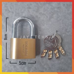 Gembok Soligen PER 50mm Anti Karat Bahan Kuningan Gembok Komputer Leher Pendek / Panjang Gembok Rumah Pagar