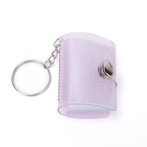 PHANT Snap Button Design Mini Photo Album With Keychain Simple Storage Photo Card Holder Creative DIY Portable Pocket Album Photo Sticker