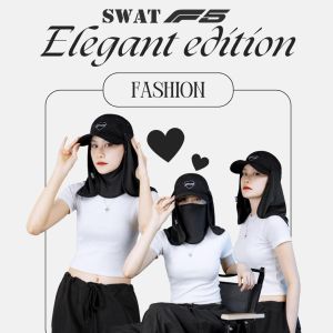 Mũ chống nắng đa năng SWAT F5 có thể tháo rời đeo được nhiều kiểu -mũ lưỡi trai nút bấm gắn kèm khăn che mặt tiện lợi