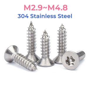 304 Stainless Steel Pin Torx Flat Countersunk Head Self Tapping Wood Screw M2.9 M3.5 M3.9 M4.8 Anti-thief Tamper Proof Security Screws