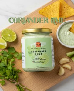 Coriander Lime Sauce 220ml THE DIP KITCHEN ready to eat no msg no preservative no artificial coloring sos pencicah sos serbaguna