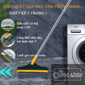 Chổi Cọ Chà Sàn Nhà Tắm Thông Minh Đầu Xoay Cây Vệ Sinh Đa Năng Thiết Kế Đầu Gạt Nước Siêu Sạch LD2-Choixanh