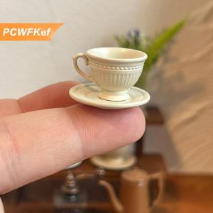 【PCWFKef】 2pcs nhỏ sang trọng pháp cốc cà phê Tấm đặt đồ chơi Dollhouse đồ nội thất nhỏ mô hình tự làm phụ kiện thu nhỏ cảnh trang trí