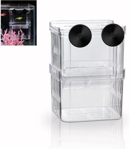 Isolation Box for Aquariums Isolation incubator Hatching box Acrylic Transparent Double Layer (S M)