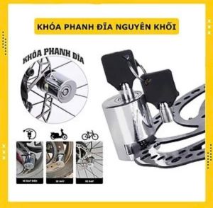 Khóa phanh đĩa xe máy chống trộm chất liệu thép nguyên khối thiết kế thông minh an toàn tuyệt đối