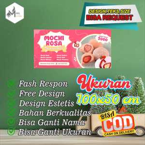 Spanduk  Banner Size 100x50 Cm Mochi Free Custom Design