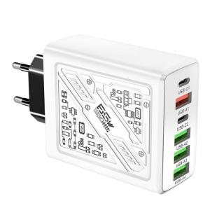 Simultaneous Charging Head For 6 Devices USB C Port 4 USB Port Fast Phone Travel Essential