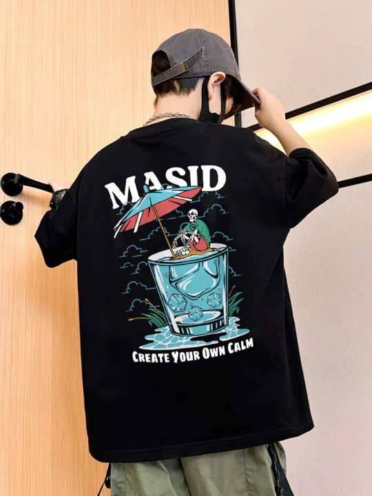 Sando T-Shirt Short Sleeves Tops For Kids Boys Girls Oversized