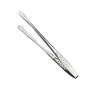 HUGHES Kitchen Grill Steak Long Handle Japanese Style Stainless Steel Serving Tong Food Clamp Meat Clipper BBQ Tools