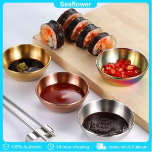 【12 hours delivery】Sauce Dish Appetizer Serving Tray Stainless Steel Sauce Dishes Spice Plates Kitchen Supplies Plates
