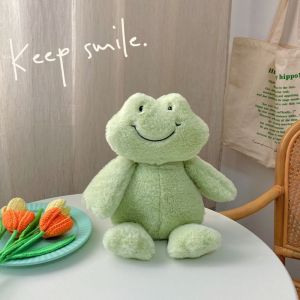 YOUSHI TOP Cartoon 35cm Home Decoration Xmas Gifts Birthday Present Soft Toys Plush Pillow Cartoon Animal Filled Toys Green Frog Stuffed Toy Smiling Frog Plush Toy