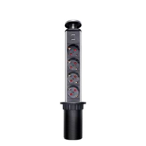 Stop Kontak Tanam Meja Pop Up Electric Plug Socket with USB Port Colokan Steker 3 4 6 Lubang