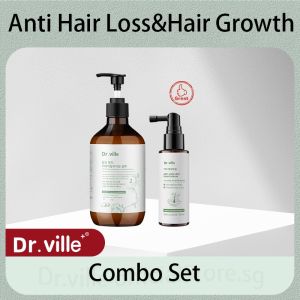 Dr.ville Scalp Revitalizing Shampoo & Root Fortifying Serum - Advanced Botanical Hair & Scalp Care for Thicker-Looking Hair - Volume & Shine Enhancement (500ml)