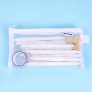 LANCE Ins Net Pen Bag High Appearance Level Korean Version Stationery Storage Bag Stationery Gifts Multifunction Pencil Bag Student