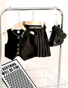 brieana Best Seller Casual Sleeveless Vest  and Pleated Skirt  for Girl  Teen-ager Tween Set Terno  - best seller - good quality - super kapal ng tela - trending  - 100 percent cotton - mall quality - Top pick  - madaling maubos - trending  - made of impo