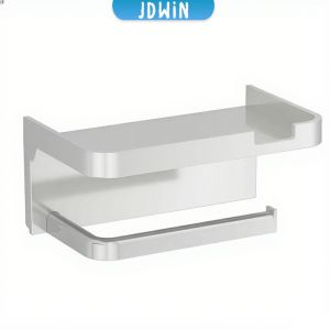 JDWin Wall-Mounted Bathroom Tissue Holder Punch-free Plastic Household Storage Rack Supplies