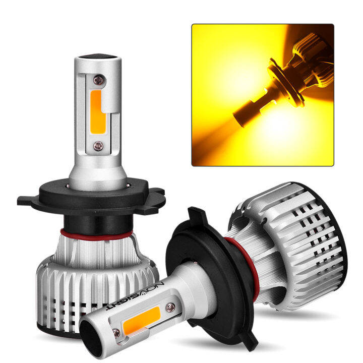 NOVSIGHT Car LED Headlight Bulb H11 3000K Yellow Running Light 10000LM/Pair 72W/Pair Headlight Bulbs