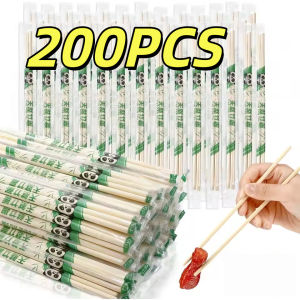 200PCS Disposable Chopsticks bamboo Individually packaged Safe and thornless Portable chopsticks