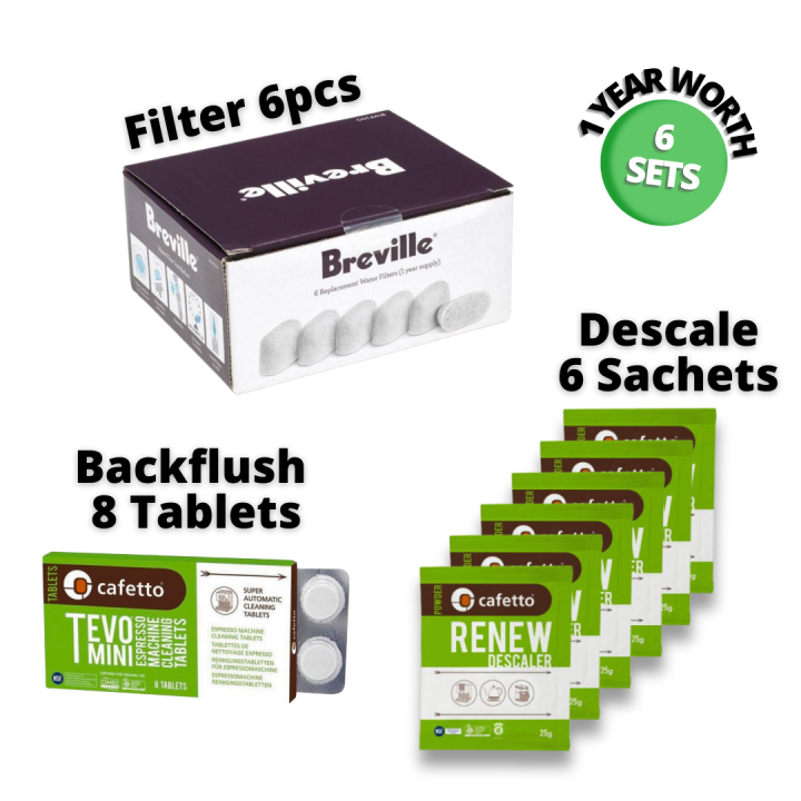 Breville Filter Maintenance Bundle, Water Filter BWF100, Cafetto Renew ...