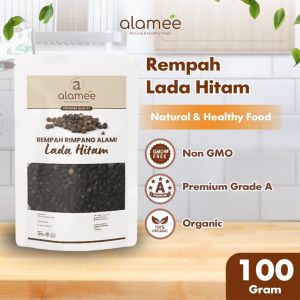 ALAMEE Lada Hitam Biji Organik Utuh Whole Black Pepper Blackpepper Rempah Rimpang Organik Alami 100g