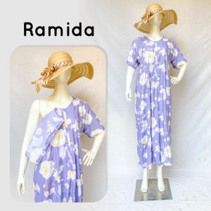 Daster Hamil Infus Busui Lengan Pendek Sematakaki Katun