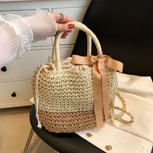 Túi Cói Đi Biển Phối Dây Nơ Chất Cói Đẹp - 100style.net