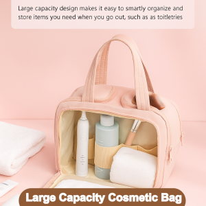 Cosmetic Bag Large Capacity Soft Material  Portable  Daily  Travel Use Makeup Artist